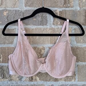 SOMA Lightest Lift Lace Plunge Bra Blush Nude Hush Size 40C